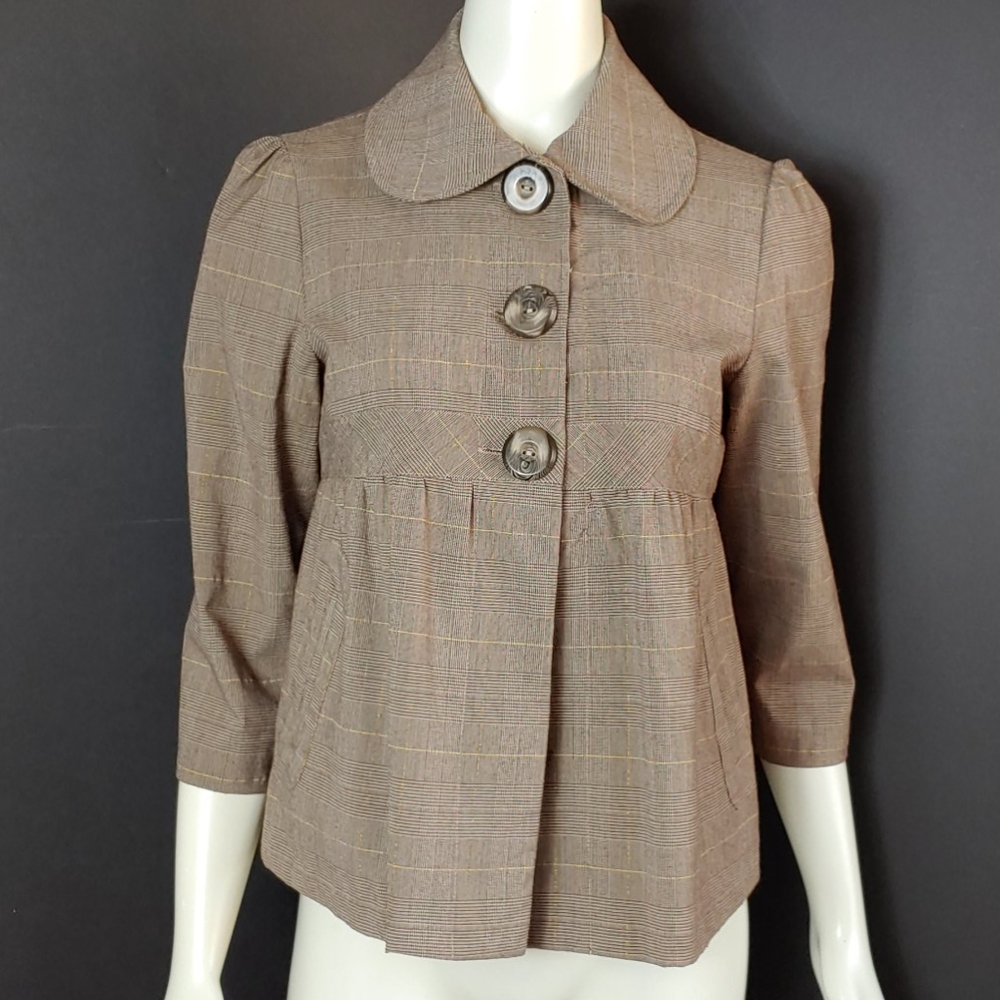 Candie's Large Tartan Plaid Blazer Coat Jacket